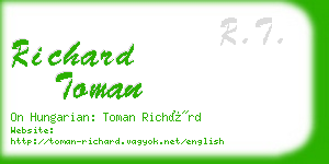 richard toman business card